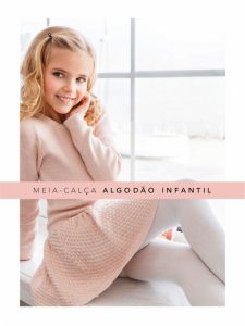 Meias Calças Infantis de Algodão Lisa